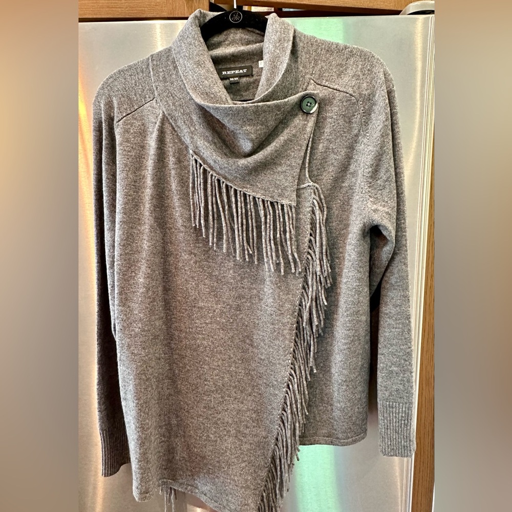 Repeat Gray Wrap Sweater